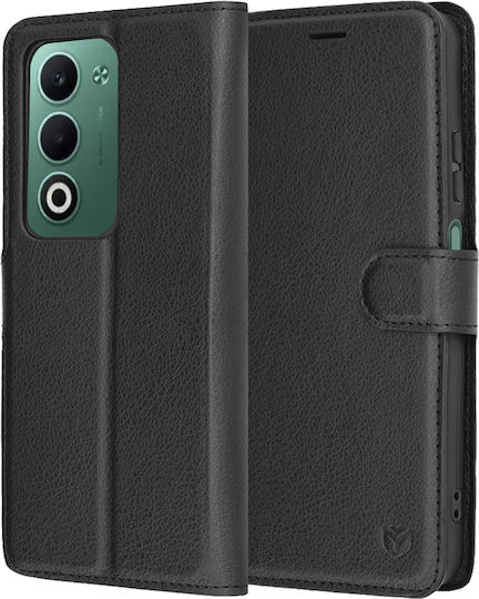 Techsuit Folio Wallet Leather / Silicone Black (Oppo A5)