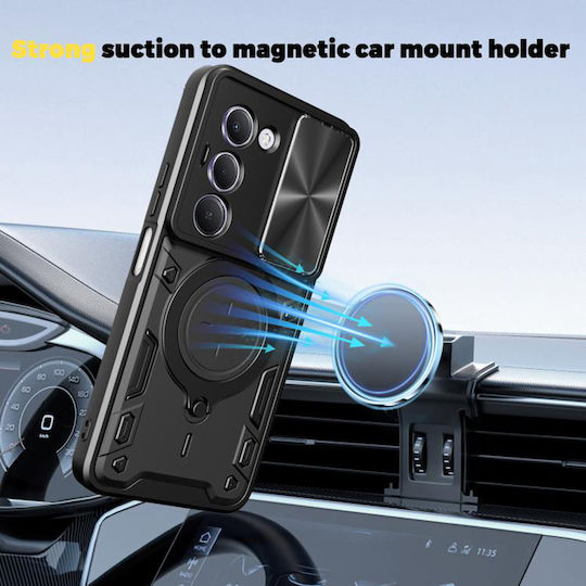 Techsuit Camguard Pro Umschlag Rückseite Metallisch Schwarz (Redmi 15)