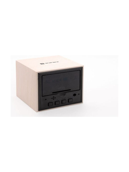 Evelatus Tabletop Digital Clock Wooden White EMC02WH