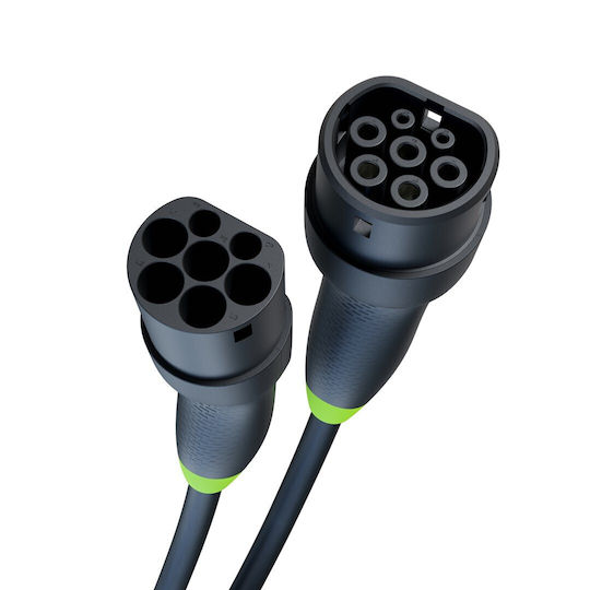 Green Cell Three-Phase Charging Cable 5m Type 2 - Type 2 EVKABGC03