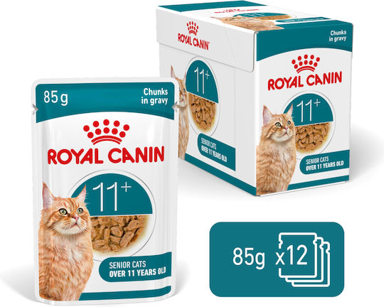 Royal Canin Ageing Υγρή Τροφή για Ηλικιωμένες Γάτες σε Φακελάκι με Κρέας 12x85gr