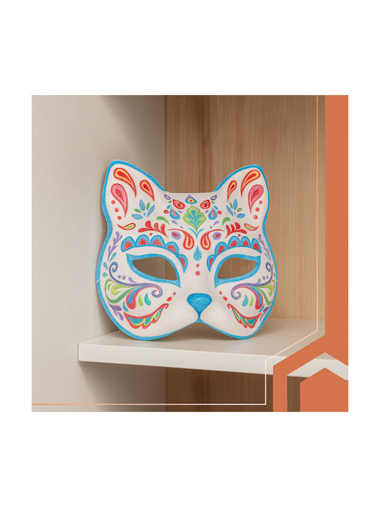Set 10 Cat Masks Zola One Size Elastic Bands Included 30 X 45 Cm White