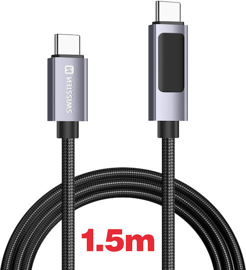 Swissten 3a Usb-c To Usb-c Cable Power Delivery 60w 150cm Black