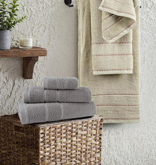 Nima Bath Towel Set 3pcs Pivot Pivot Gray Weight 450gr/m²