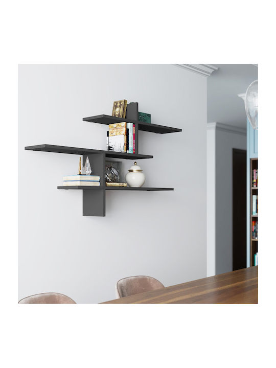 Shelf Wall Hermes Charcoal 123x22x80cm