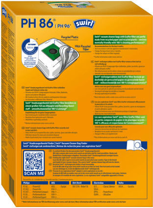 Swirl Σακούλες Σκούπας 4τμχ Συμβατή με Σκούπα AEG / Electrolux