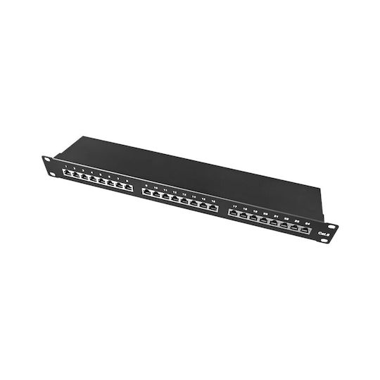 Patch Panel Cat6 24 Ports 1U Power On PP-C6-F24 FTP