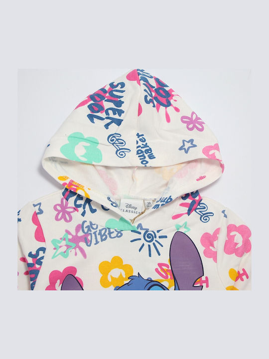 Kids Sweatshirt with Hood Ecru Lilo & Stitch