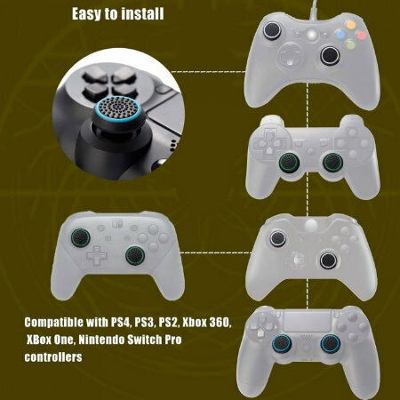Thumb Grips Χειριστηρίου για PS3 / PS4 / Xbox / Switch / PS5 / PS2 σε Διάφανο χρώμα