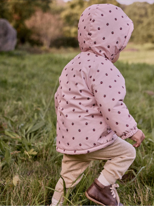 Παιδικό Casual Μπουφάν με Επένδυση & Κουκούλα Ροζ Pink