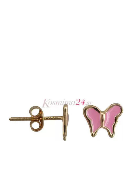 Cercei Fetite Studs Fluturi Din Aur 14K