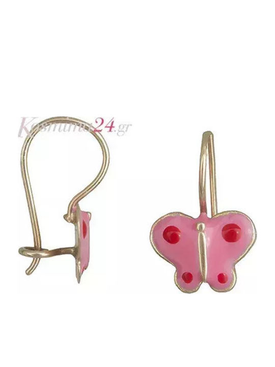 Cercei Fetite Studs Fluturi Din Aur 14K