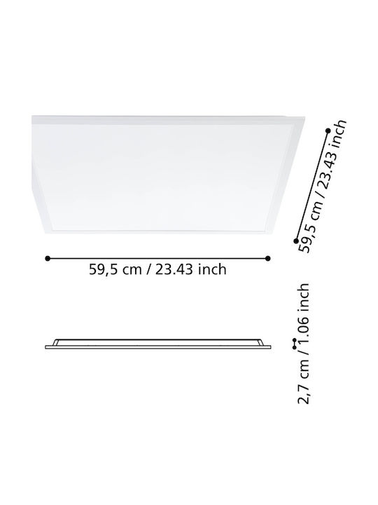 Eglo Квадрат На открито LED Панел 34.5W 60x60см.