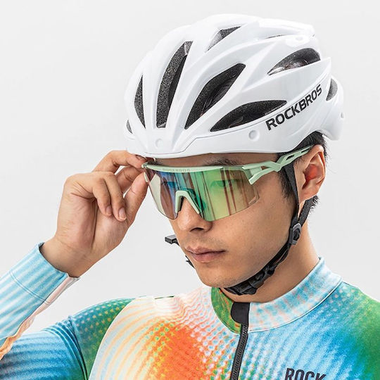 Rockbros Fahrradbrillen mit Grün Rahmen und Photochrom Linsen