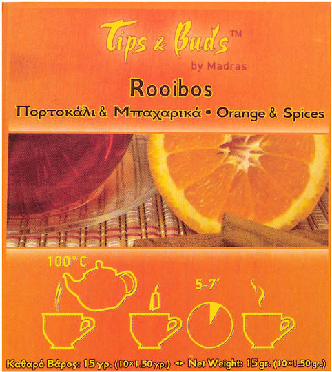 Tips & Buds Rooibos Orange Spices 10 Bags