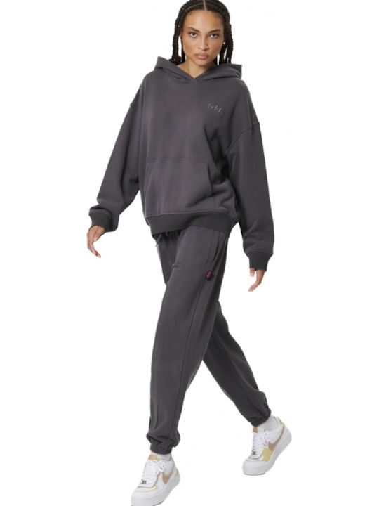 Γυναικείο Φούτερ με Κουκούλα Pinstripe Grey