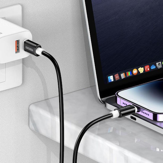 Kakusiga USB-C to Lightning Cable 30W Μαύρο 1m KSC-998-LC-BK
