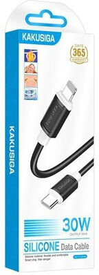 Kakusiga USB-C to Lightning Cable 30W Μαύρο 1m KSC-998-LC-BK