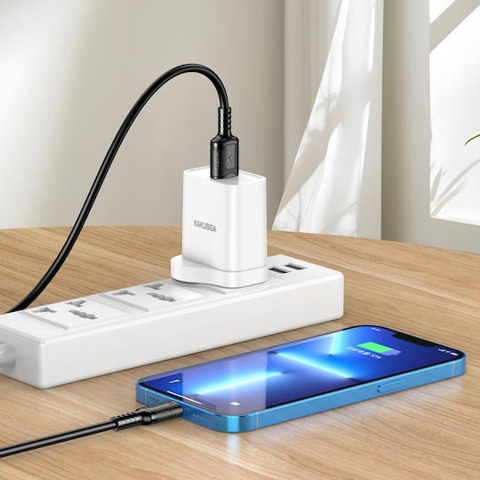 Kakusiga USB-A to Lightning Cable Λευκό 1m KSC-984-L-WH