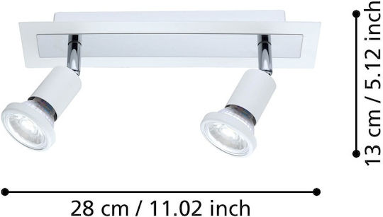 Eglo Sarria Double Spot with Socket GU10 in White Color