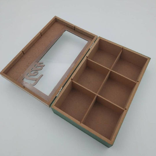 Uncle George Tee-Box mit Deckel Hölzernes Grün 15x7x23cm 1Stück