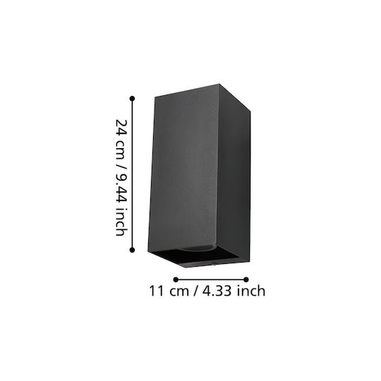 Eglo Eremitana Wall-Mounted Outdoor Ceiling Light GU10 IP55 11x24εκ.