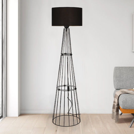Megapap Filip Lampa de podea Î123xL34cm. cu Soclu pentru Bec E27 Negru