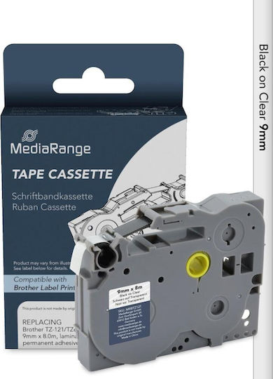 MediaRange Label Maker Tape in Black Colour Compatible with Brother TZe/TZ
