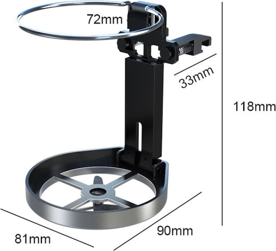Car Cup Holder 2 Positions for Console in Silver Color
