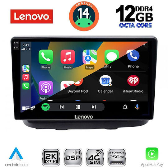 Lenovo Car Audio System for Fiat Doblo 2002-2009 (Bluetooth/USB/WiFi/GPS/Apple-Carplay/Android-Auto) with Touch Screen 10"