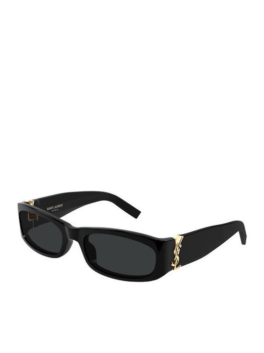 Ysl Women's Sunglasses with Black Plastic Frame and Black Lens