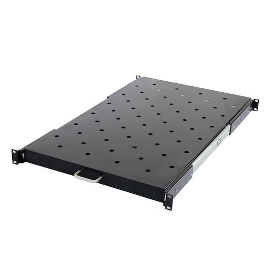 Spacer 1u Raft Glisant 19" Dulap Rack Adâncime 366mm Sarcină Maximă 60kg Vopsea Antistatică Oțel 1.2mm Negru