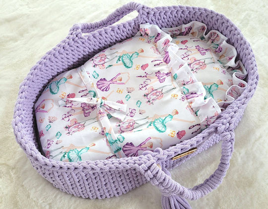Doll Swaddle Blanket Purple Ballerinas