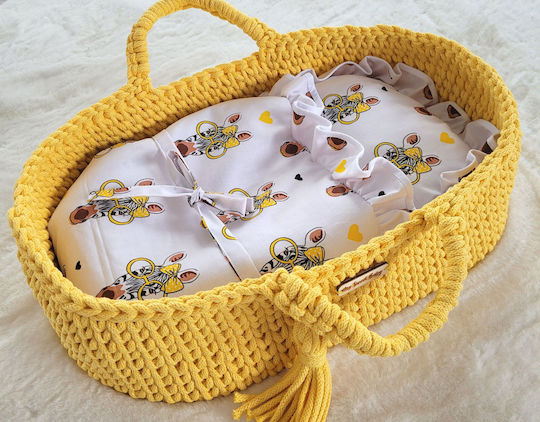 Doll Swaddle Blanket Yellow Zebra