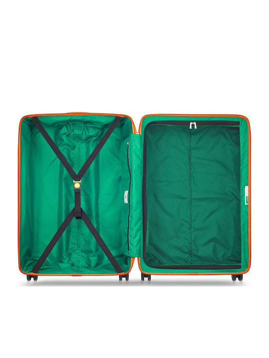 Delsey Paris X Benetton Large Travel Suitcase Hard Black with 4 Wheels Height 76cm