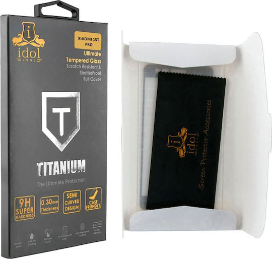 Idol 1991 Titanium Semi Curved 0.25mm Full Glue Tempered Glass Μαύρο (Xiaomi 15T Pro)