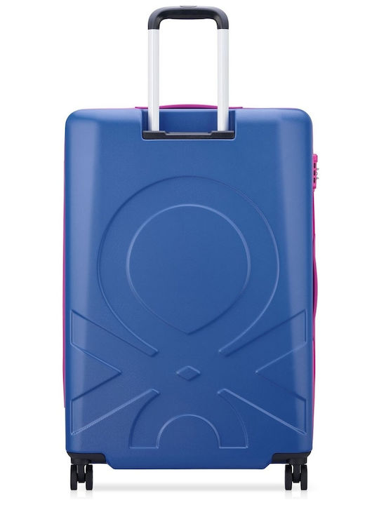 Delsey Paris X Benetton Valiză de Călătorie Mare Dură Albastru cu 4 roți Înălțime 76cm