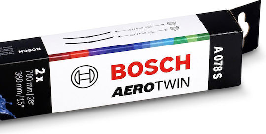 Bosch Aerotwin A078S Комплект Предни Чистачки за Автомобил 700мм/380мм