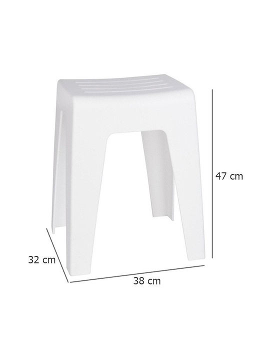 Stool For Kitchen Plastic White 38x47x32cm