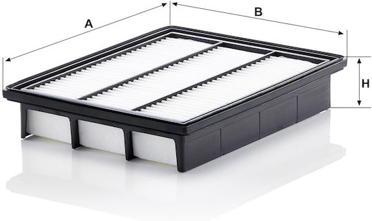 Mann-filter Air Filter Ssangyong Kyron Musso Rodius Ii 2.0d 2.2d 3.2d 03.06 Height 58mm Width 298mm Length 237mm