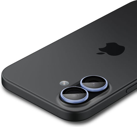 Spigen Optik Pro EZ Fit Camera Protection Tempered Glass Blue for the Iphone 16 / 16 Plus / 17
