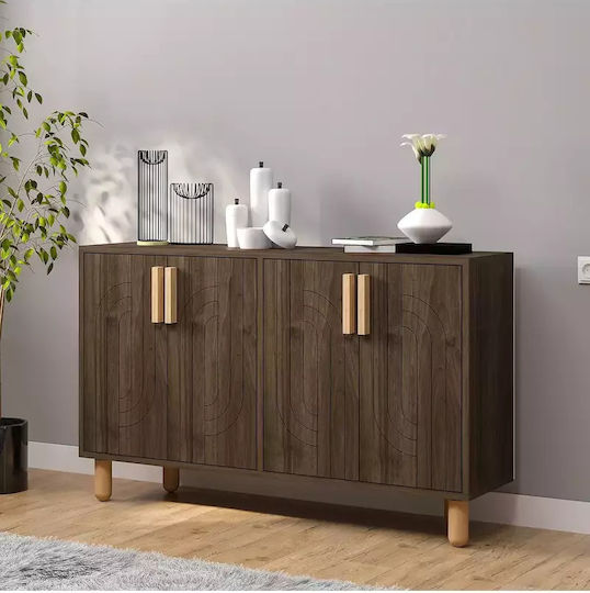 SteweHome Holzstrukturierter Und Moderner Sideboard Mit 4 Türen – 120x30x75 cm SteweHome Holzstrukturierter Und Moderner Sideboard Mit 4 Türen – 120x30x75 cm