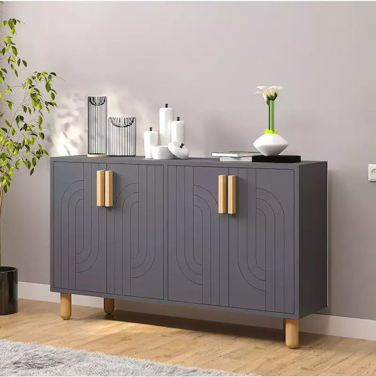 Модерен Буфет С Дървесна Текстура И 4 Врати 120x30x75 См