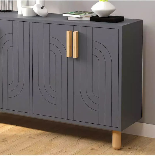 Модерен Буфет С Дървесна Текстура И 4 Врати 120x30x75 См