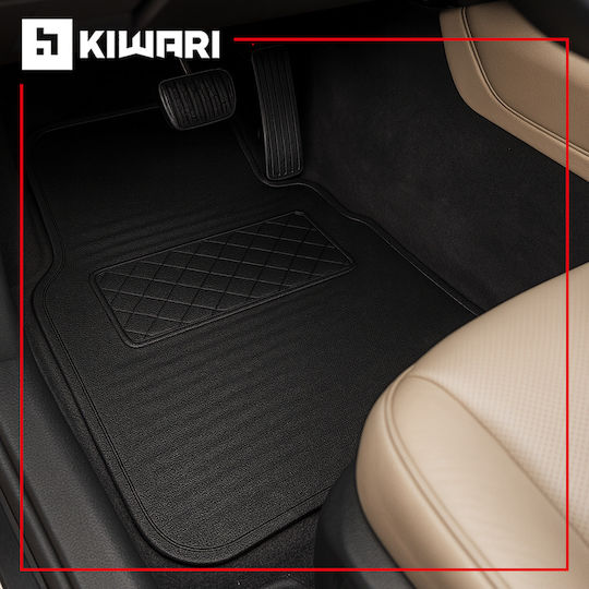 Set 4 Kiwari Grip Universell Auto Fußmatten PVC Schwarz