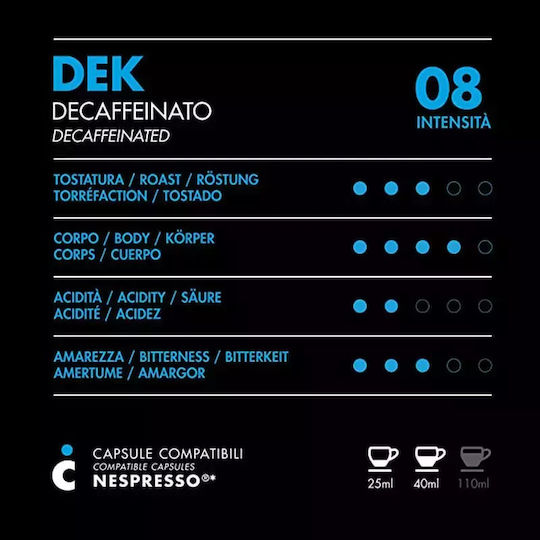 IL Caffe Italiano Kapseln Espresso Haselnuss Entkoffeiniert Kompatibel mit Maschine Nespresso 30Mützen