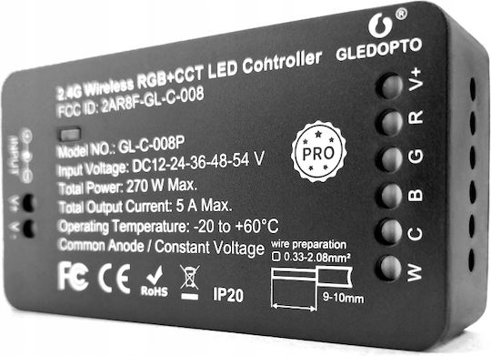 Fără fir Controler pentru RGB și Alb reglabil Montat pe perete GL-C-008P