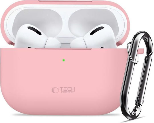 Tech-Protect Silicone Hook Θήκη Σιλικόνης με Γάντζο σε Ροζ χρώμα για Apple AirPods Pro 3