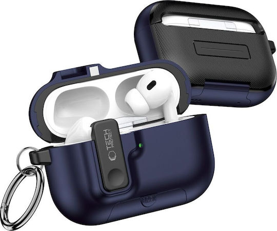 Tech-Protect Slim Hook Hülle Kunststoff mit Haken in Blau Farbe für Apple AirPods Pro 3