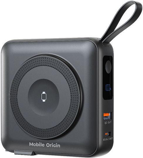 Mobile Origin PBT-03L-BLK MagSafe Power Bank 10000mAh 20W με Θύρα USB-A και Θύρα USB-C Power Delivery Μαύρο